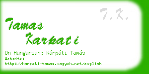 tamas karpati business card